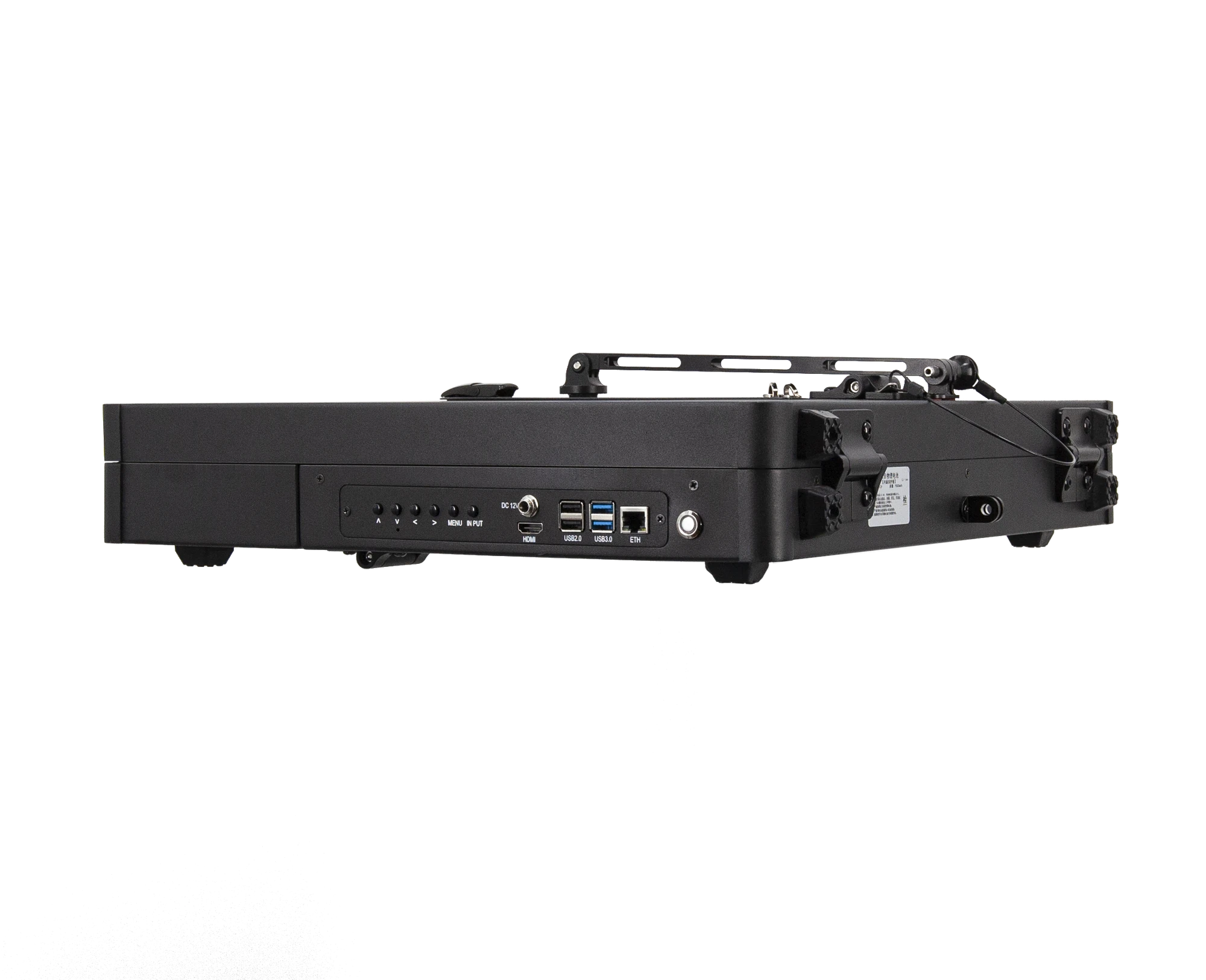Portable Teleprompter I/O panel with HDMI, USB and Ethernet ports