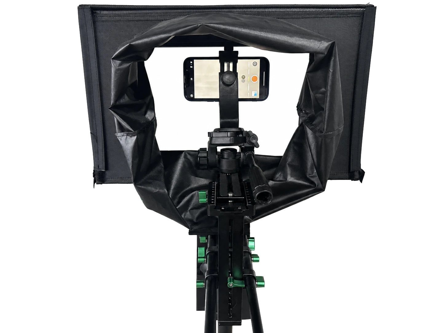 Studio Teleprompter Lite configured with a smartphone camera